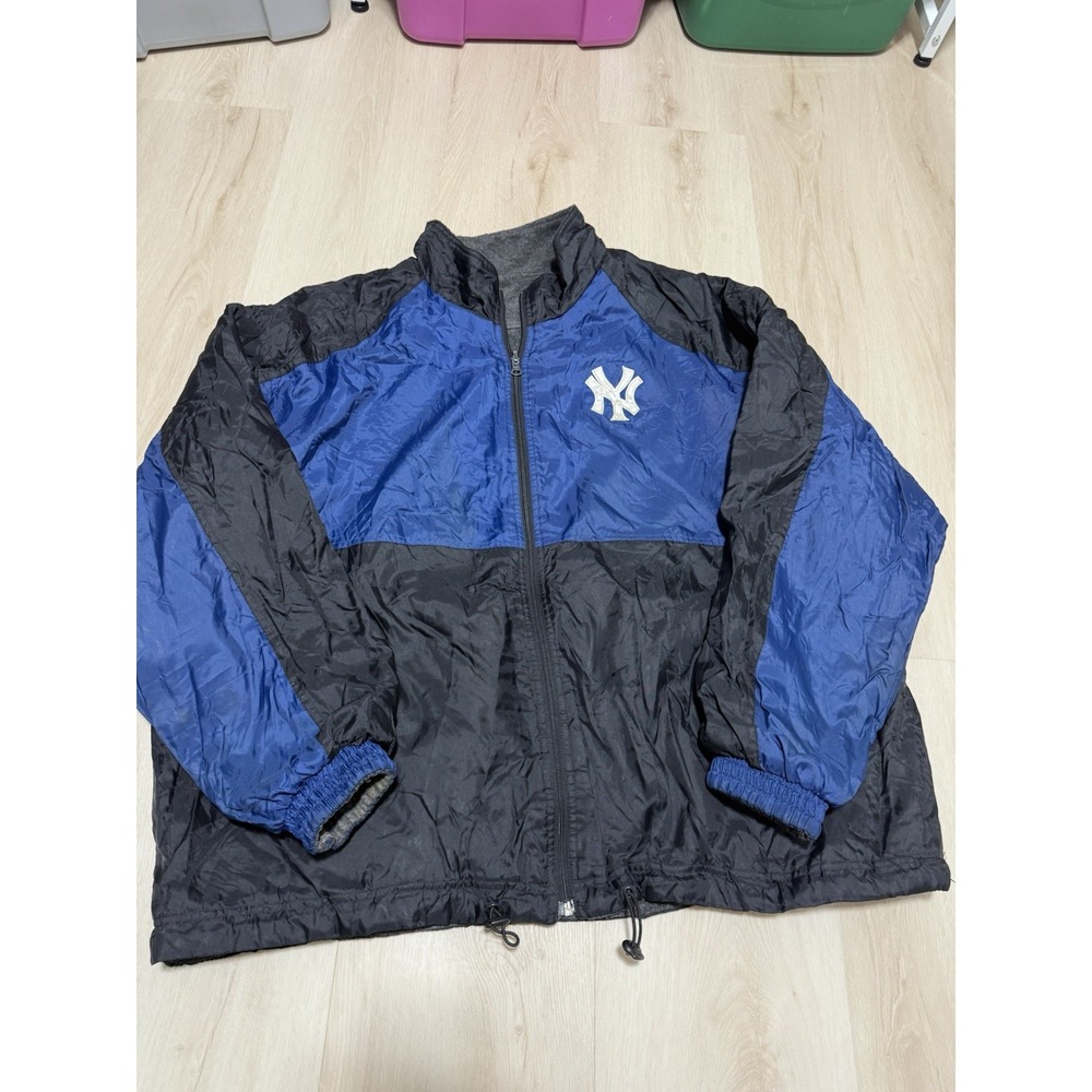 New York Yankees MLB Full Zip Fleece Jacket Men's 2XL Blue Black